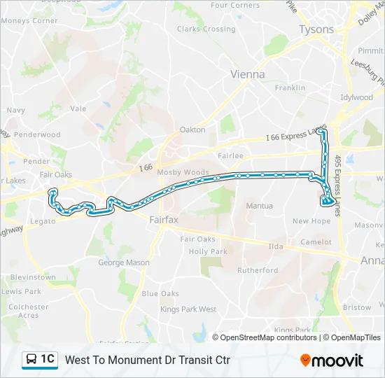 1C Bus Line Map