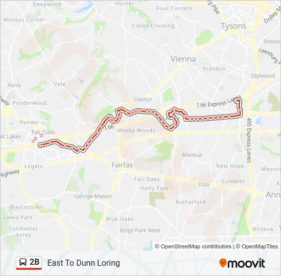 2B Bus Line Map