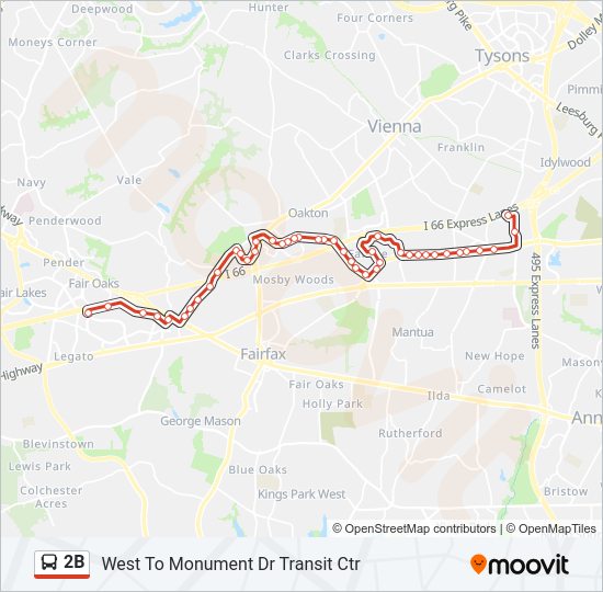 2B Bus Line Map