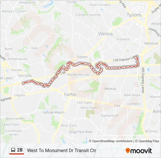 2B Bus Line Map