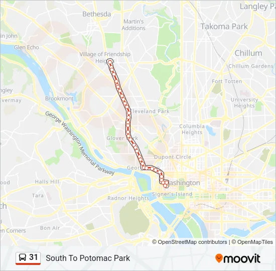31 Bus Line Map