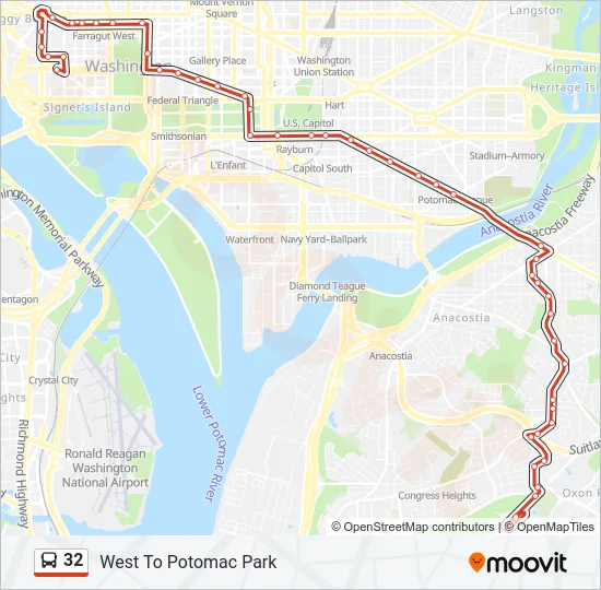 32 Bus Line Map