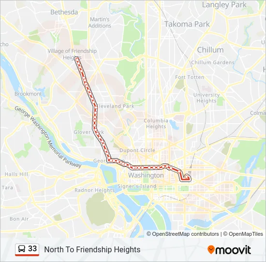 33 Bus Line Map