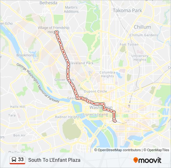 33 bus Line Map