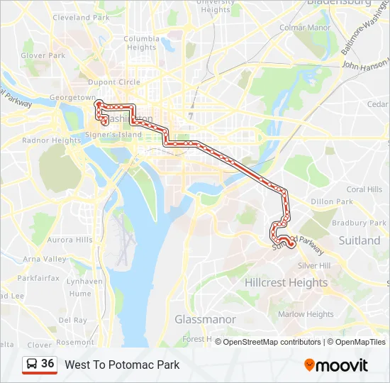36 Bus Line Map