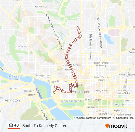 43 Bus Line Map