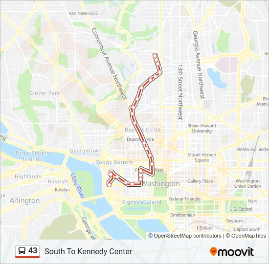 43 Bus Line Map