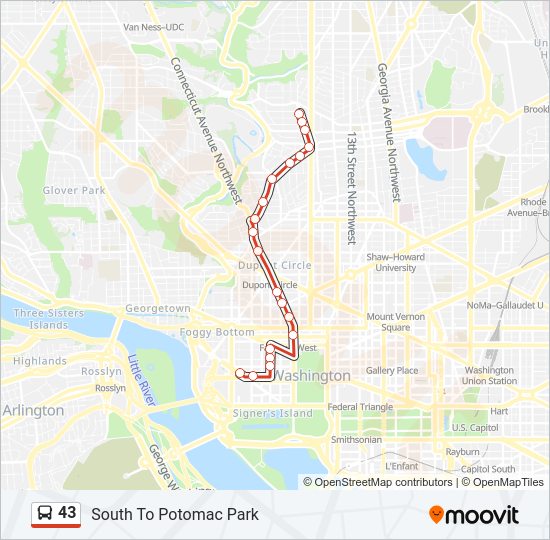 43 Bus Line Map