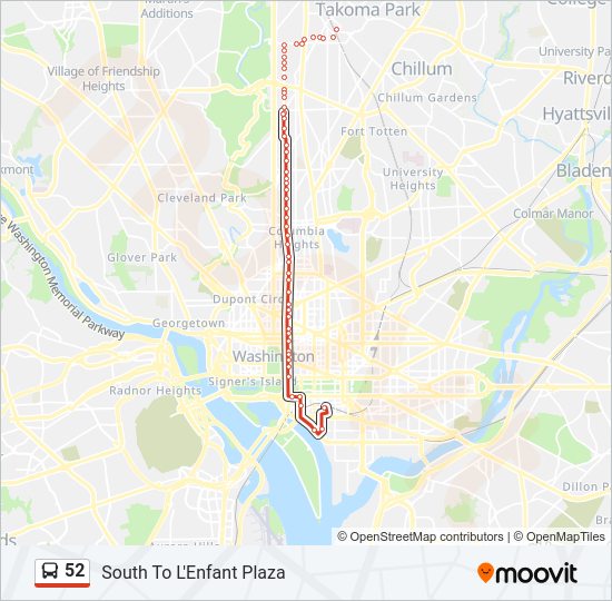 52 Bus Line Map