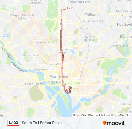 52 Bus Line Map