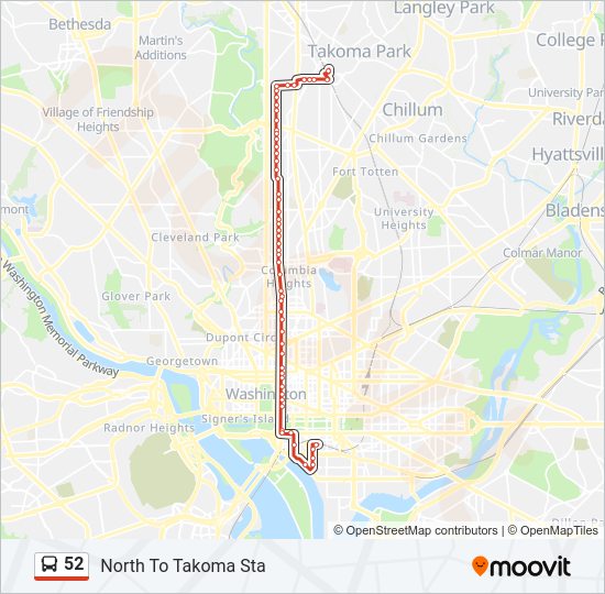 52 Bus Line Map