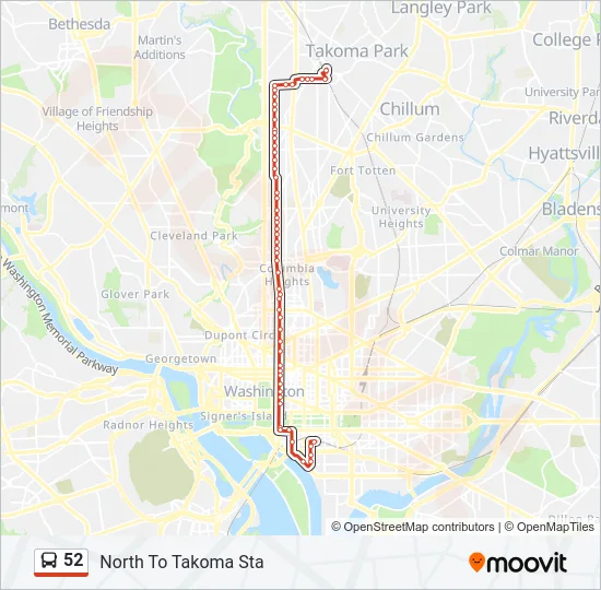 52 Bus Line Map