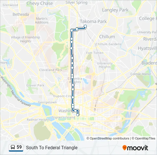 59 Bus Line Map
