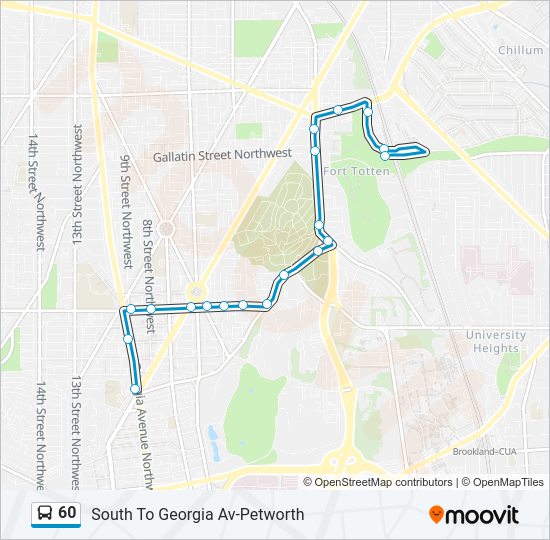 60 bus Line Map