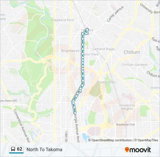 62 Bus Line Map