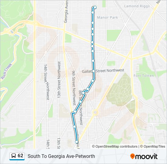 Ruta 62 horarios, paradas y mapas South To AvePetworth