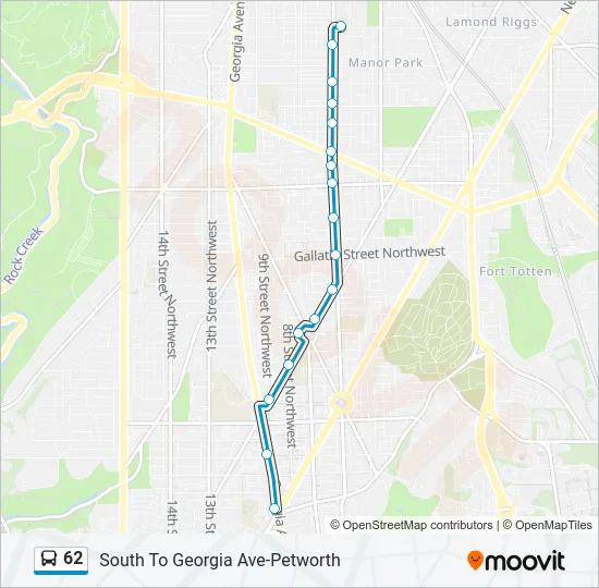 62 Bus Line Map
