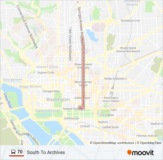 Mapa de 70 de autobús