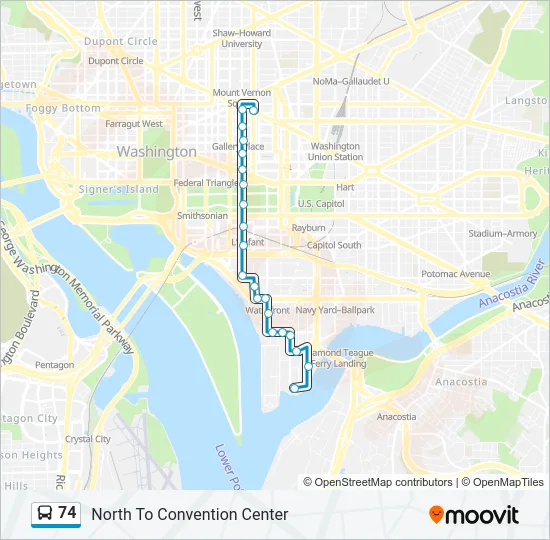 74 Bus Line Map