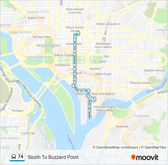 74 Bus Line Map
