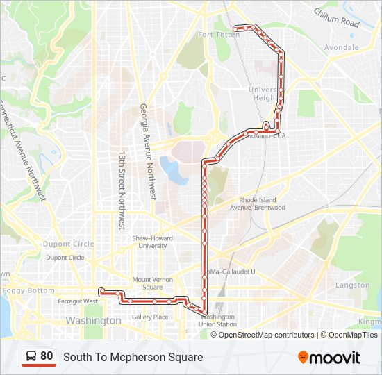 80 Bus Line Map