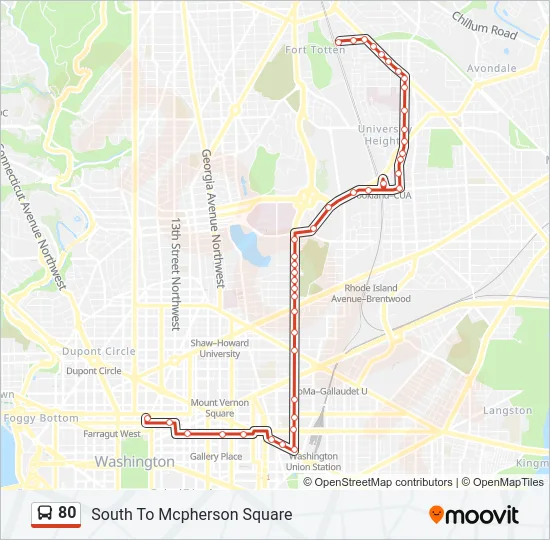 80 Bus Line Map