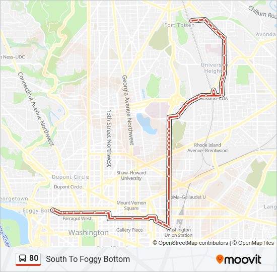 80 Bus Line Map