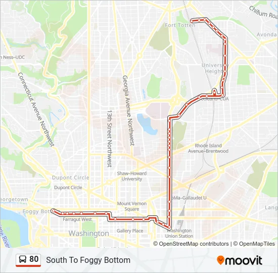 80 Bus Line Map