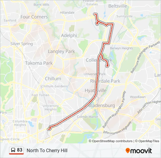 83 Bus Line Map