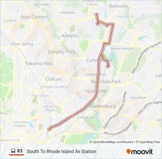 83 Bus Line Map