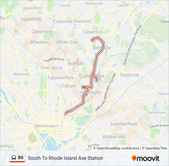 86 Bus Line Map