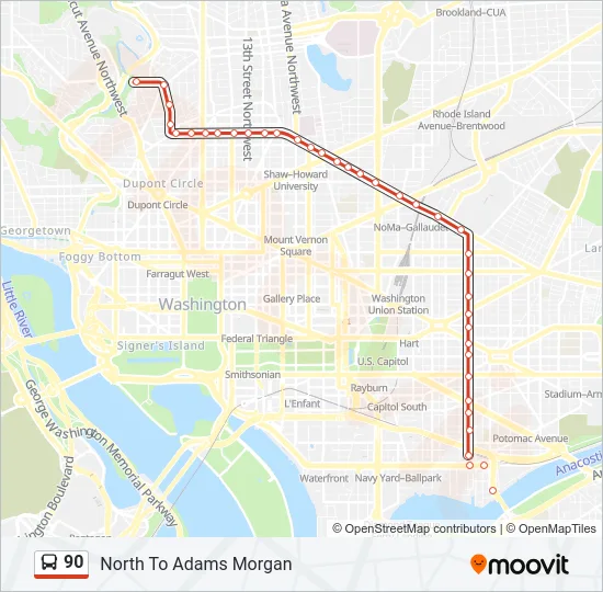90 Bus Line Map