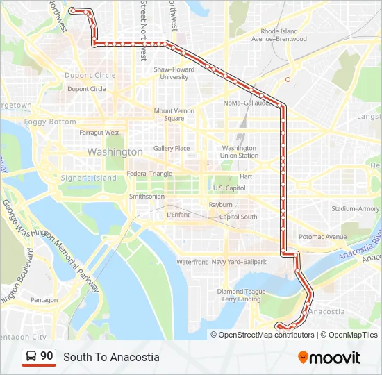 90 Bus Line Map