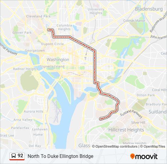 Mapa de 92 de autobús