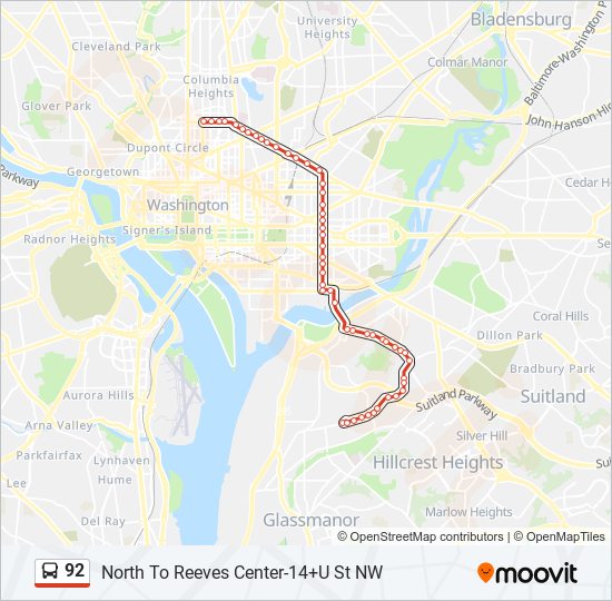 Mapa de 92 de autobús