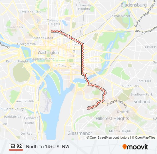 92 Bus Line Map