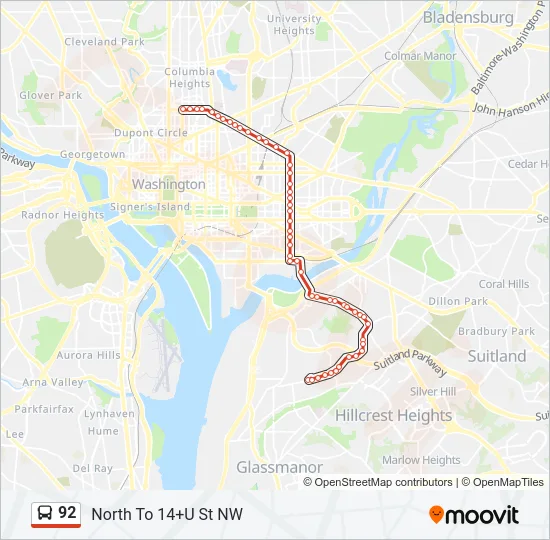 92 Bus Line Map
