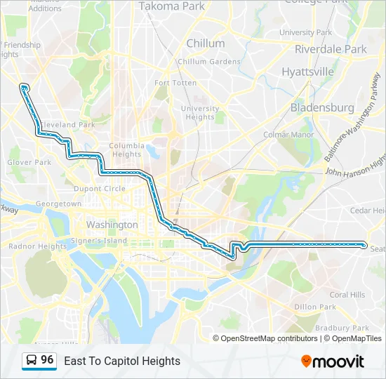 96 Bus Line Map