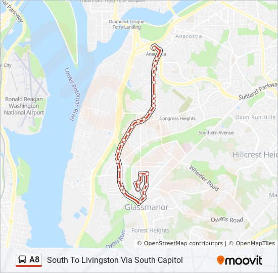 A8 Bus Line Map