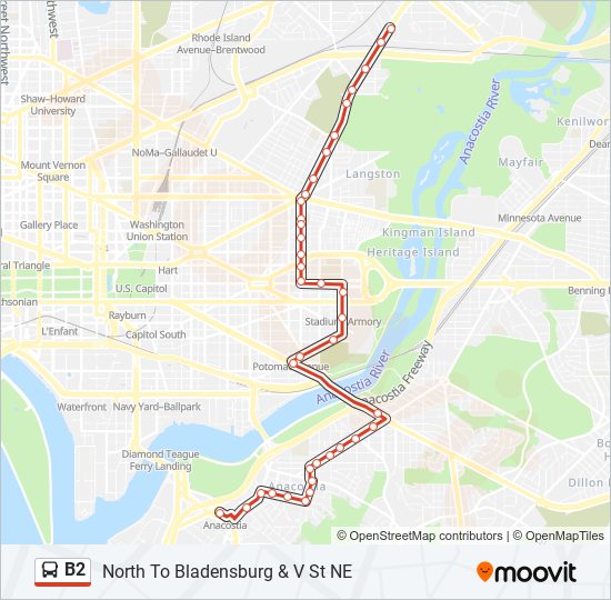 B2 bus Line Map