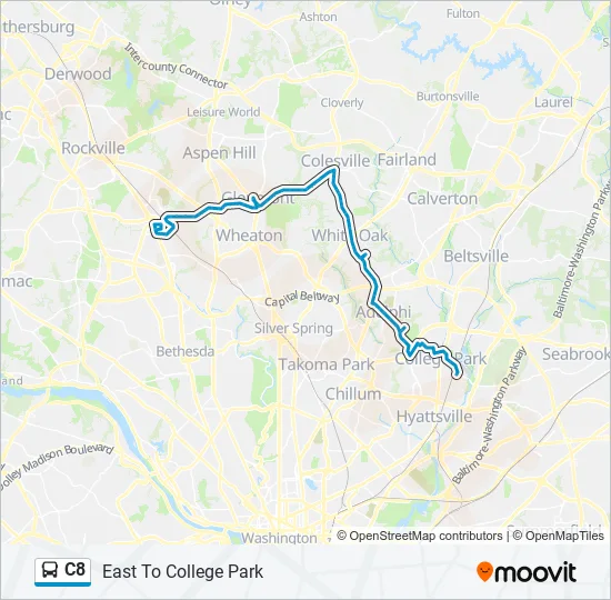 C8 Bus Route Map C8 Route: Schedules, Stops & Maps - East To College Park Station (Updated)