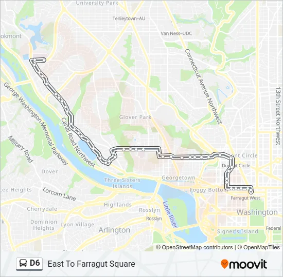 D6 Bus Line Map