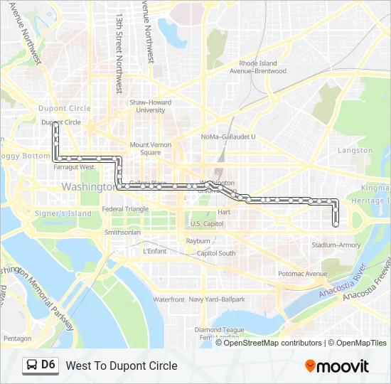 D6 Bus Line Map