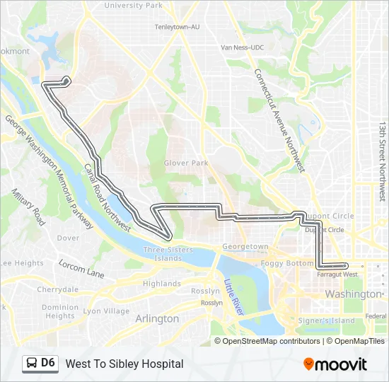 D6 Bus Line Map
