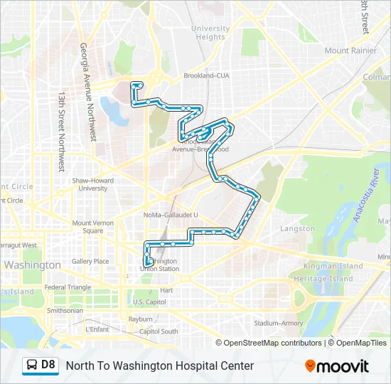 D8 Bus Line Map