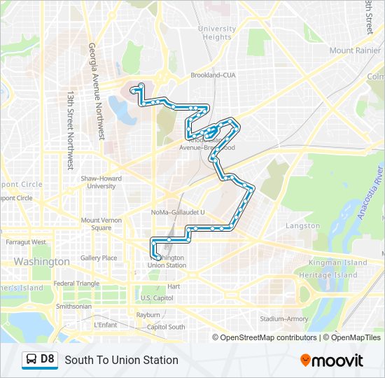 D8 Bus Line Map