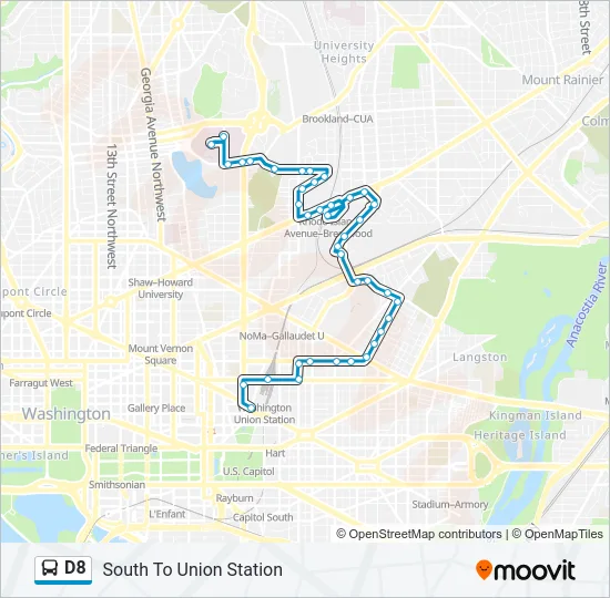 D8 Bus Line Map