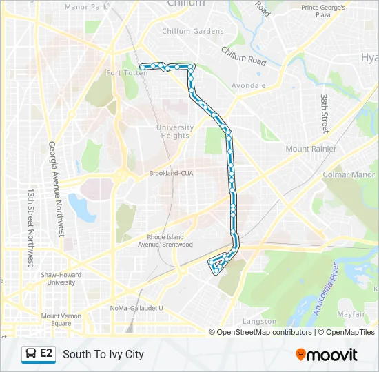 E2 Bus Line Map
