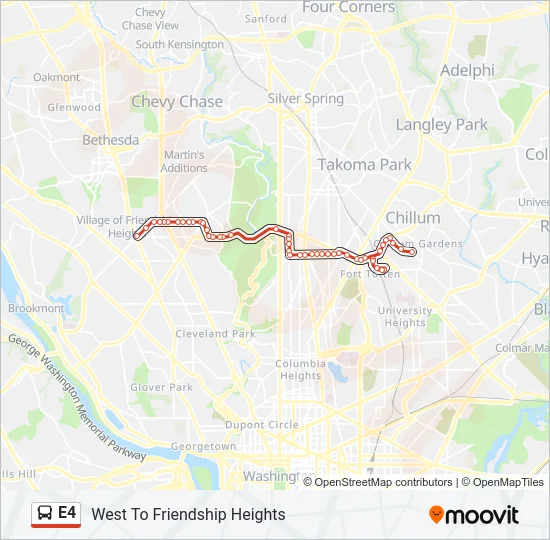 E4 Bus Line Map