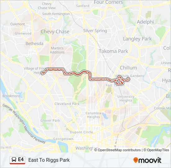 E4 Bus Line Map